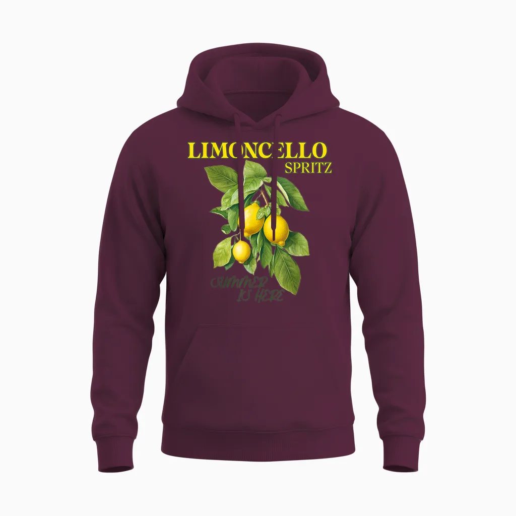 Limoncello Spritz X Lemons Liqueur Lemon Liqueur Lemon Fun T-Shirt, White Unisex Hoodie in Maroon