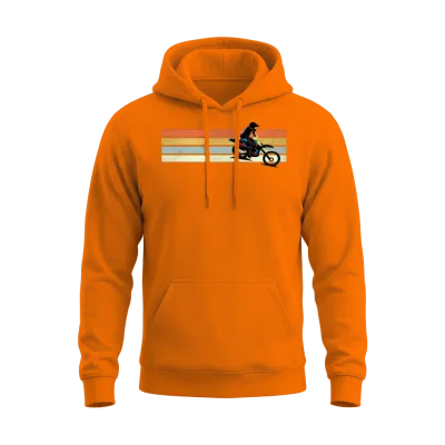 Motocross Retro Unisex Hoodie - Safety Orange