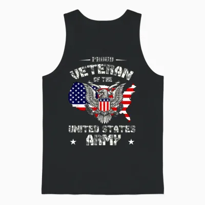 Proud Veteran of the Us Army - Usa Flag Soldier Veteran Unisex Tank Top - Black