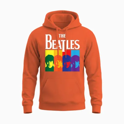 The Beatles - Yellow Submarine Album Colorblock Unisex Hoodie - Orange