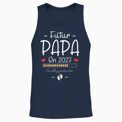 Annonce Grossesse Famille 1er Fois Papa - Futur Papa 2027 Unisex Tank Top - Navy