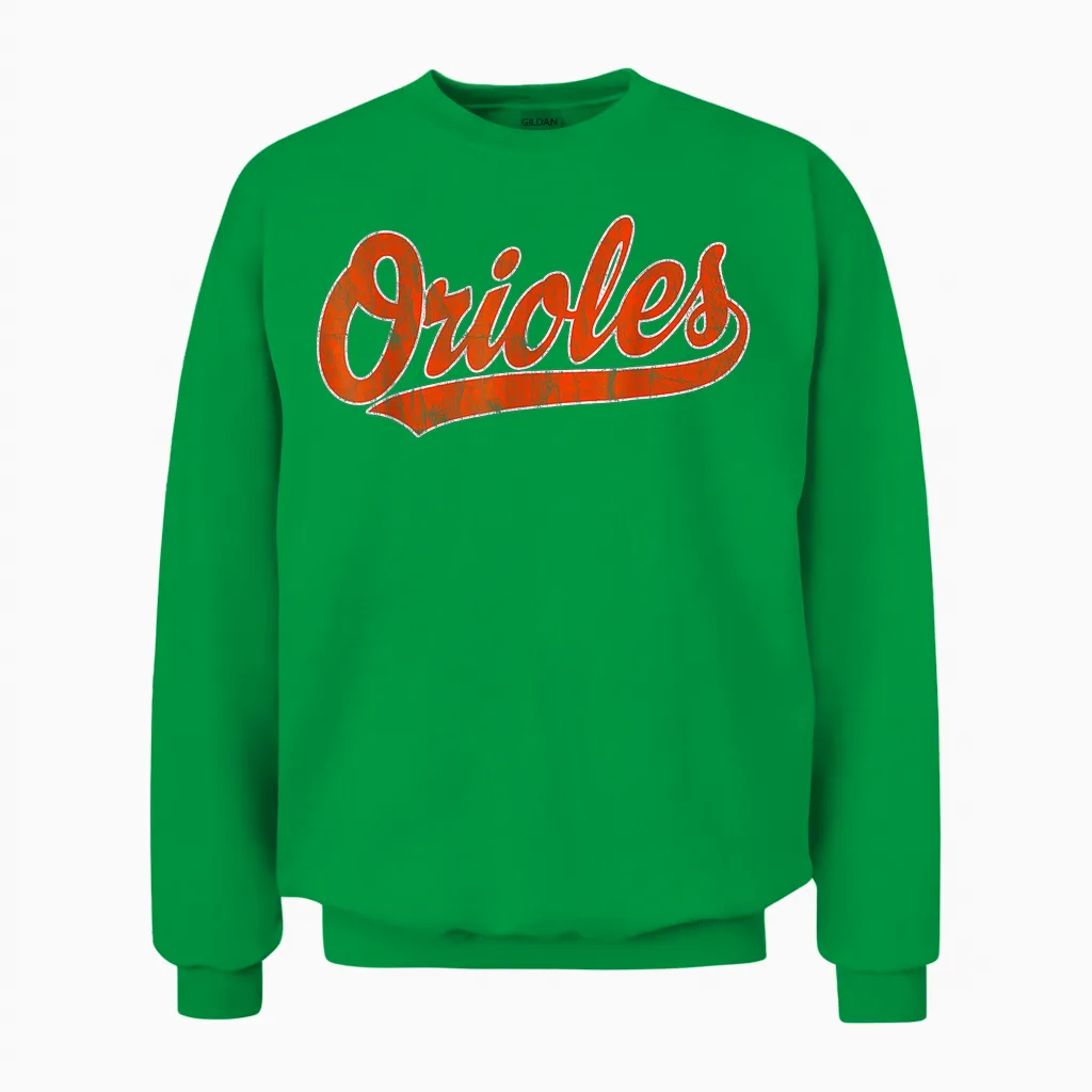 Retro Oriole Vintage Unisex Sweatshirt in Irish Green