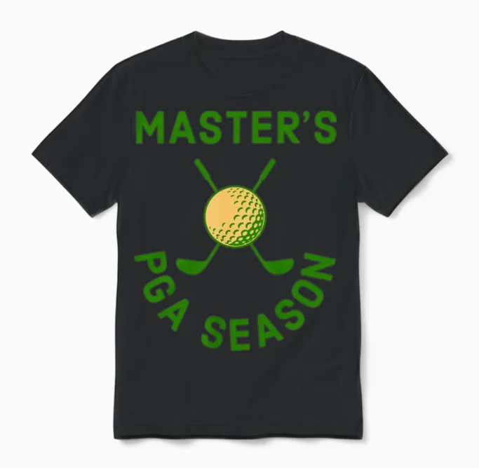 Masters Pga Season Retro Unisex T-Shirt - Black