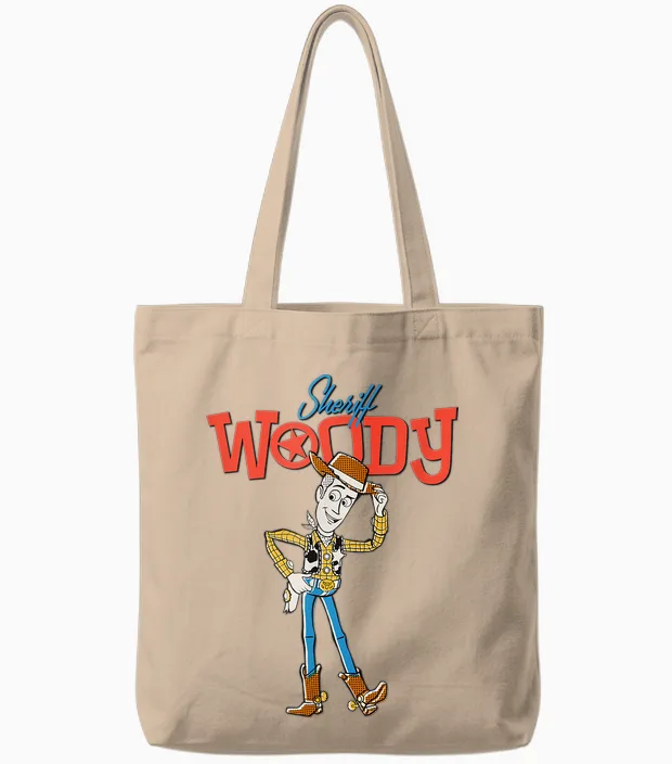 Disney Pixar Toy Story 4 Sheriff Woody Cowboy Tote Bags in Natural