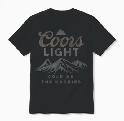 Coors Light Cold as the Rockies Vintage Beer Label Unisex T-Shirt - Black