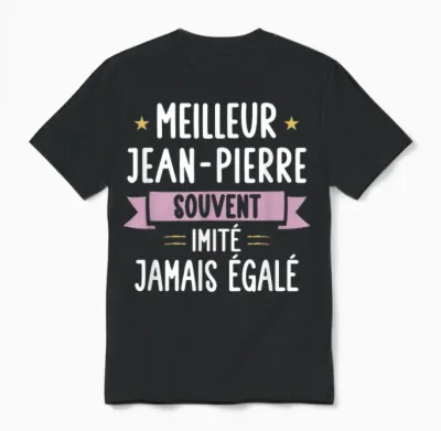 Unique Man Gift Humour Personalised Name Jean-Pierre T-Shirt, Black, S Unisex T-Shirt - Black
