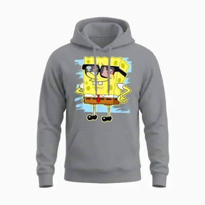 Mademark X Spongebob Squarepants - Spongebob - Reflection in Sunglasses Unisex Hoodie - Sport Grey