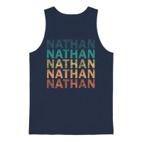 Nathan Name T Shirt - Nathan Vintage Retro Name Gi Unisex Tank Top - Navy – 1