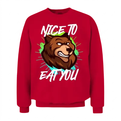 Nice to Eat You Nature Boy Mountain Lover Unisex Sweatshirt - Red