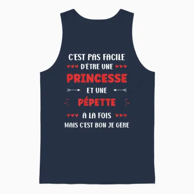 Super Pépette First Name Funny Girl Princess Pépette Unisex Tank Top - Navy