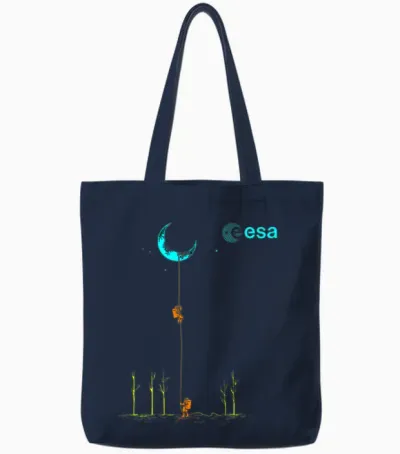 Esa Astronauten Seilklettern Zum Mond Tote Bags - Navy