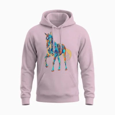 Horse Unisex Hoodie - Light Pink