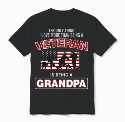 Veteran Is Being a Grandpa Unisex T-Shirt - Black