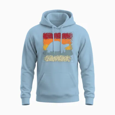 Turtle Retro Unisex Hoodie - Light Blue
