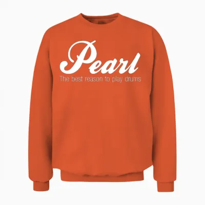 Pearl Drums White Unisex Sweatshirt - Orange