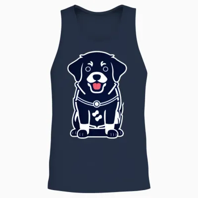 Cute Dog Unisex Tank Top - Navy