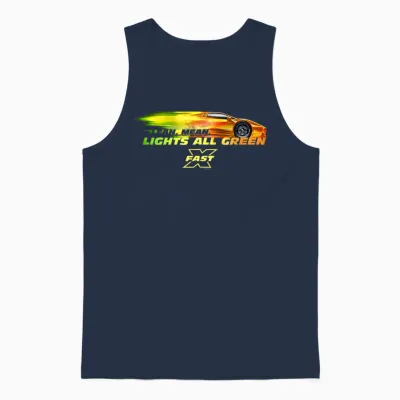 Fast X Lean Mean Lights All Green Lamborghini Gradient Unisex Tank Top - Navy