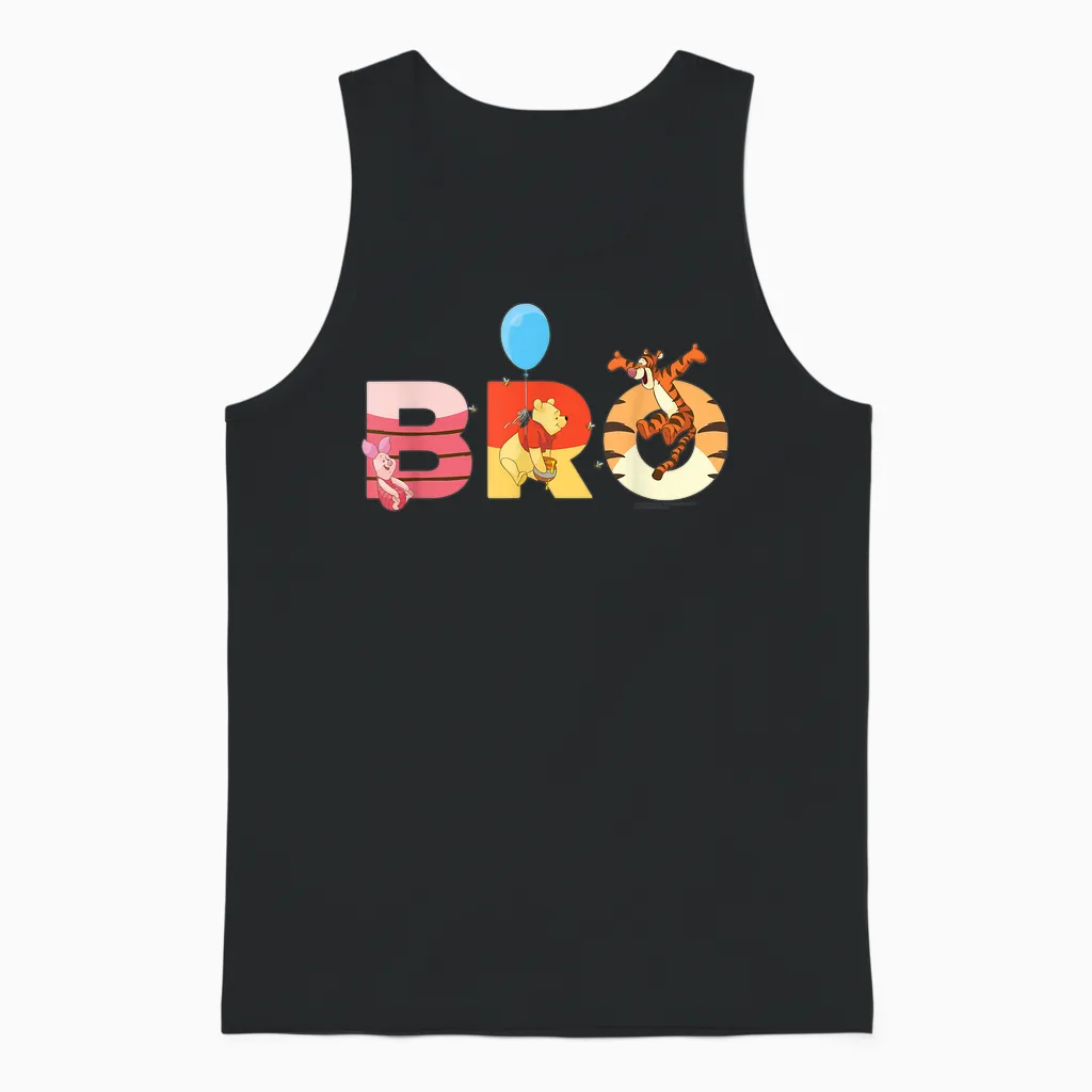 Disney Winnie the Pooh and Friends Bro Family Trip Matching Unisex Tank Top in Black