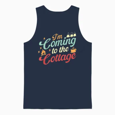 Outdoor Adventure Vintage I'm Coming to the Cottage Unisex Tank Top - Navy
