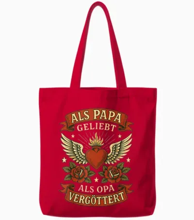 Opa Geburtstag Geschenk Shirt Opa Spruch Lustig Tshirt Opa Tote Bags - Red