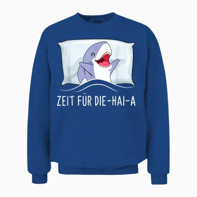 Zeit Für Die Haia Hai Sleep Shirt Tired Sleep Pyjama T-Shirt, Black Unisex Sweatshirt - Royal