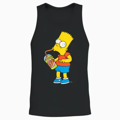 The Simpsons Bart Simpson Squishee Brain Freeze Unisex Tank Top - Black