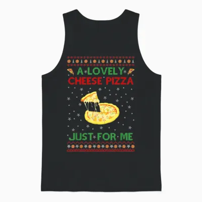 A Lovely Cheese Pizza Shirt Alone Funny Kevin X-Mas Home Unisex Tank Top - Black