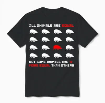 All Animals Are Equal 2 (dark) Unisex T-Shirt - Black