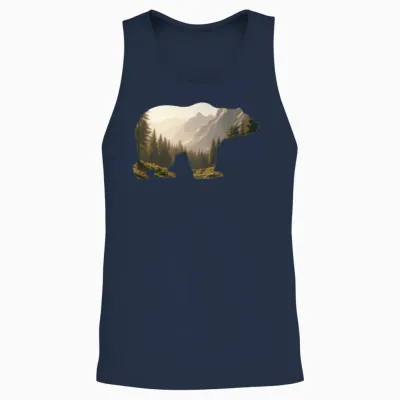 Bear 🐻 Unisex Tank Top - Navy