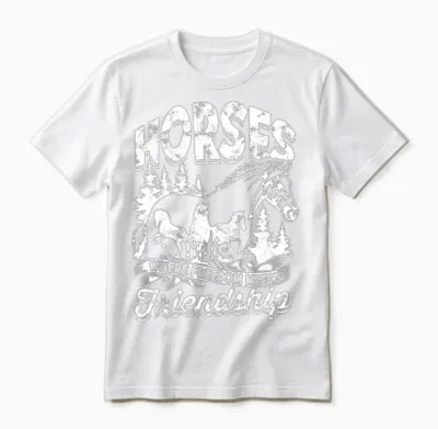 Horses: Where Freedom Meets Friendship - Horse Unisex T-Shirt - White