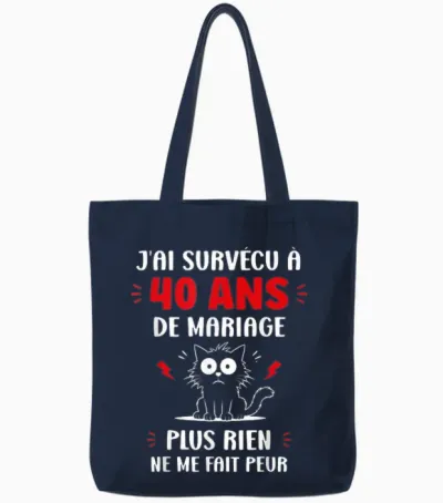 Couple 40 Ans Blague Humour Anniversaire De Mariage 40 Ans Tote Bags - Navy
