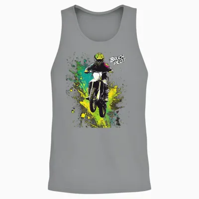 Bruchpilot Dirt Bike Farbiges Motocross Motorrad Für Jungen Unisex Tank Top - Sport Grey