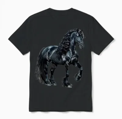Friesian Horse Unisex T-Shirt - Black
