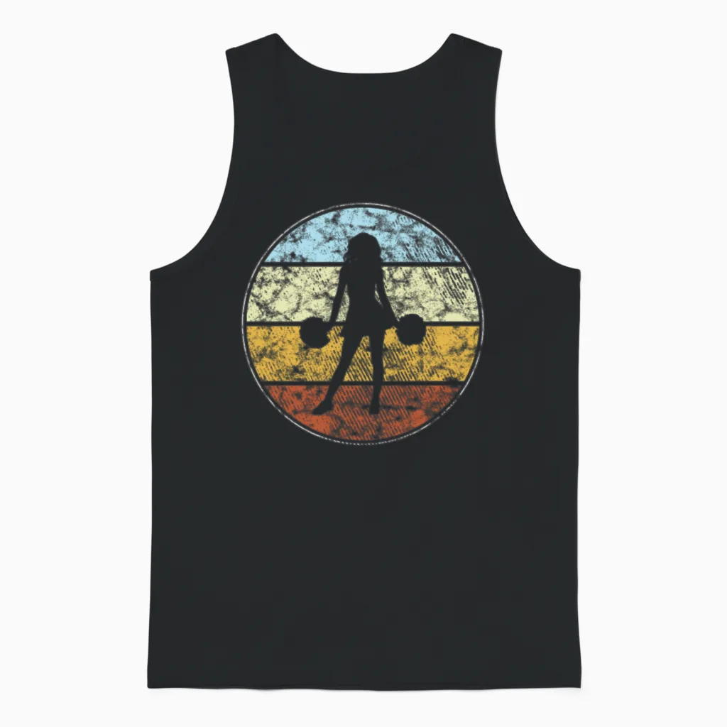 Cheerleading Retro Unisex Tank Top in Black