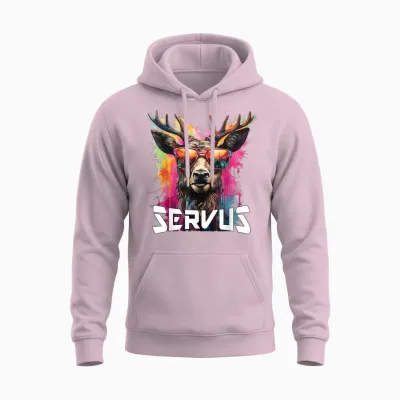Servus Trachtenshirt Trachten Tracht Hirsch Tirol & Bayern Unisex Hoodie - Light Pink