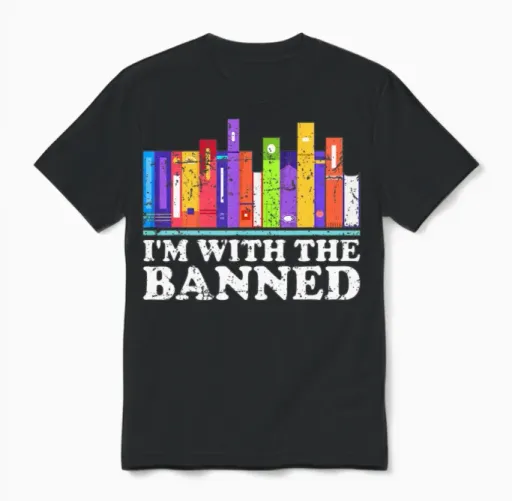 I'm with the Banned Books I Read Banned Books Unisex T-Shirt in Black