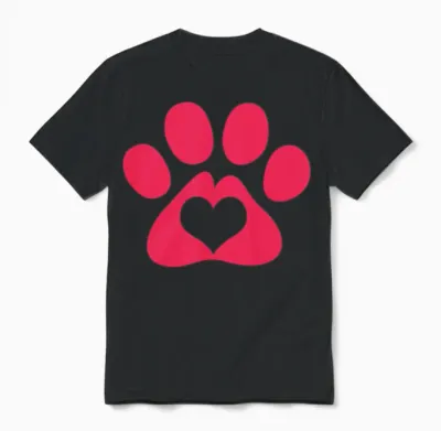 Dog Paw Adopt a Pet Dog Rescue Unisex T-Shirt - Black