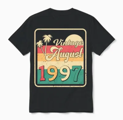1997 August Retro Unisex T-Shirt - Black