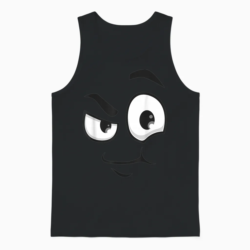 Creepy Carrots Face Funny Halloween Costume Kids and Adults Unisex Tank Top in Black