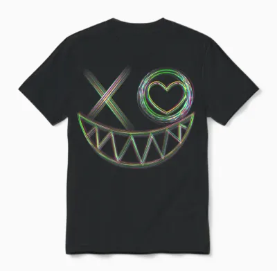 Music Festival Rave Face Electro Techno T-Shirt, Black Unisex T-Shirt - Black