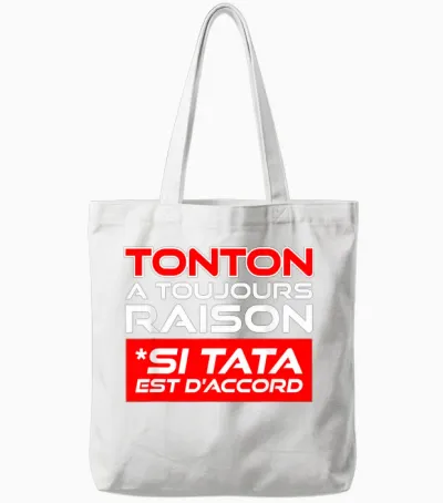 Gift Tonton Tata Humour Birthday Christmas Uncle Aunt Tote Bags - White