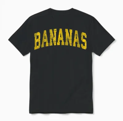 Funny Retro Bananas Shirt Cute Banana Gifts Yellow Unisex T-Shirt - Black