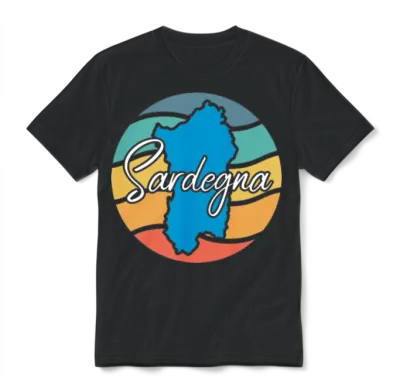 Retro Sardegna Unisex T-Shirt - Black