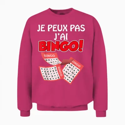 Je Peux Pas J'ai Bingo Humor Game Retired Colleague Family T-Shirt, Black, S Unisex Sweatshirt - Heliconia
