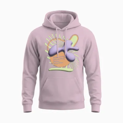 3d Bubble Abstract Art Unisex Hoodie - Light Pink