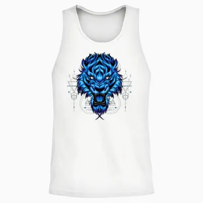 Tiger Retro Vintage Unisex Tank Top - White