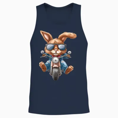 Osterhase Hase Motorrad Motorrad Biker Unisex Tank Top - Navy