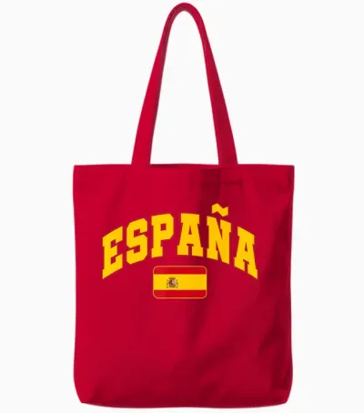 Espana Flag Spain Pride Design Tote Bags - Red