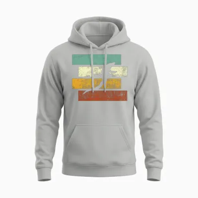 Crocodile Retro Unisex Hoodie - Ash