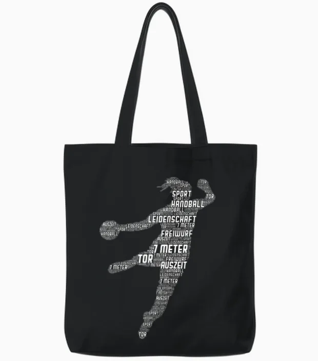 Handball Handballerin Handballspieler Mädchen Frauen Kinder Tote Bags in Black